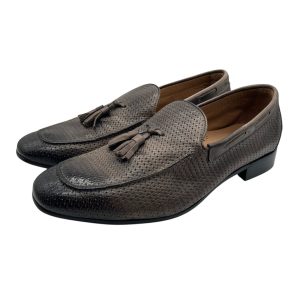 Raphael - EU/41 - Mocassini in pelle taupe con nappine 6121