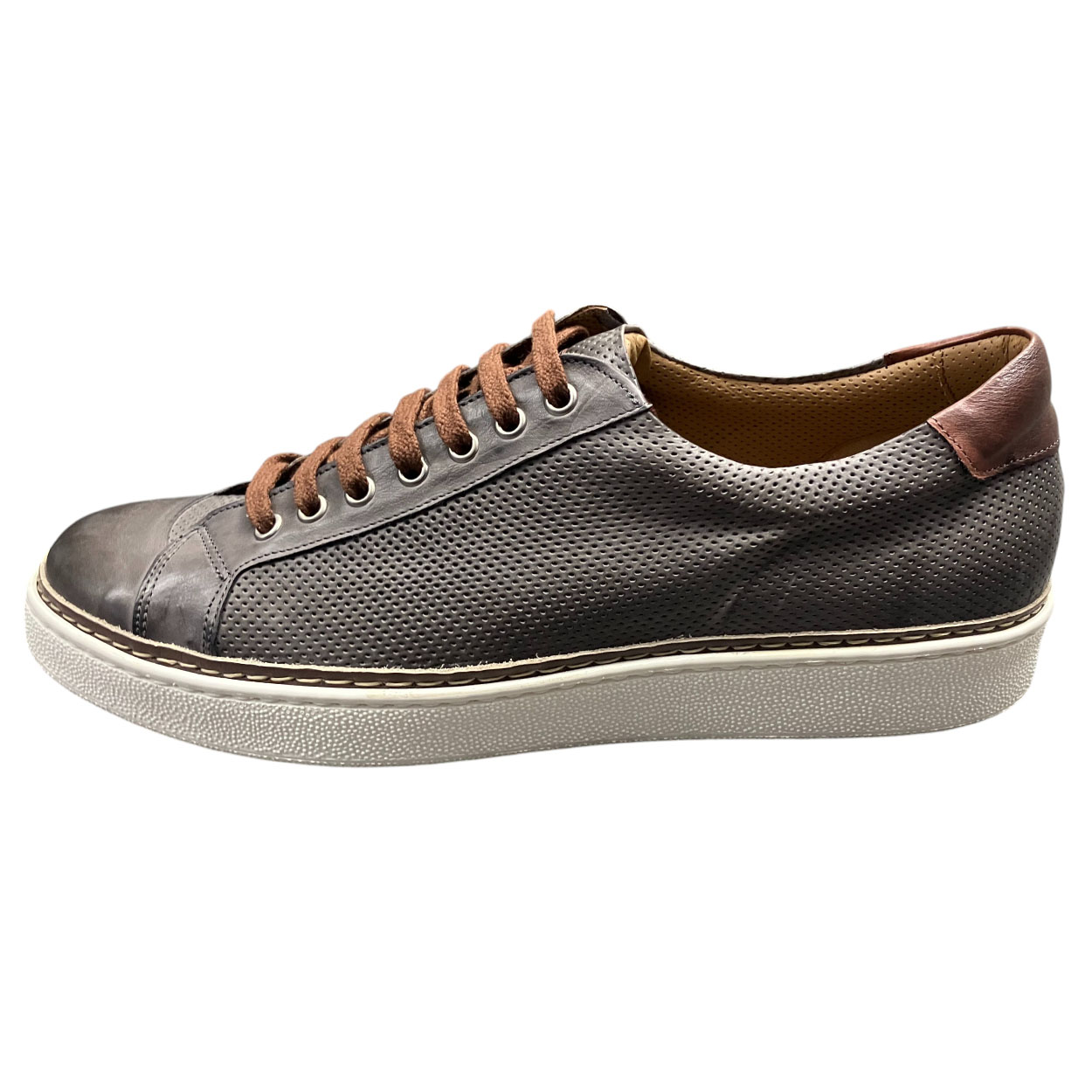 Joccia - EU/45 - Sneaker basso in pelle traforata taupe Summer 3 - immagine 3