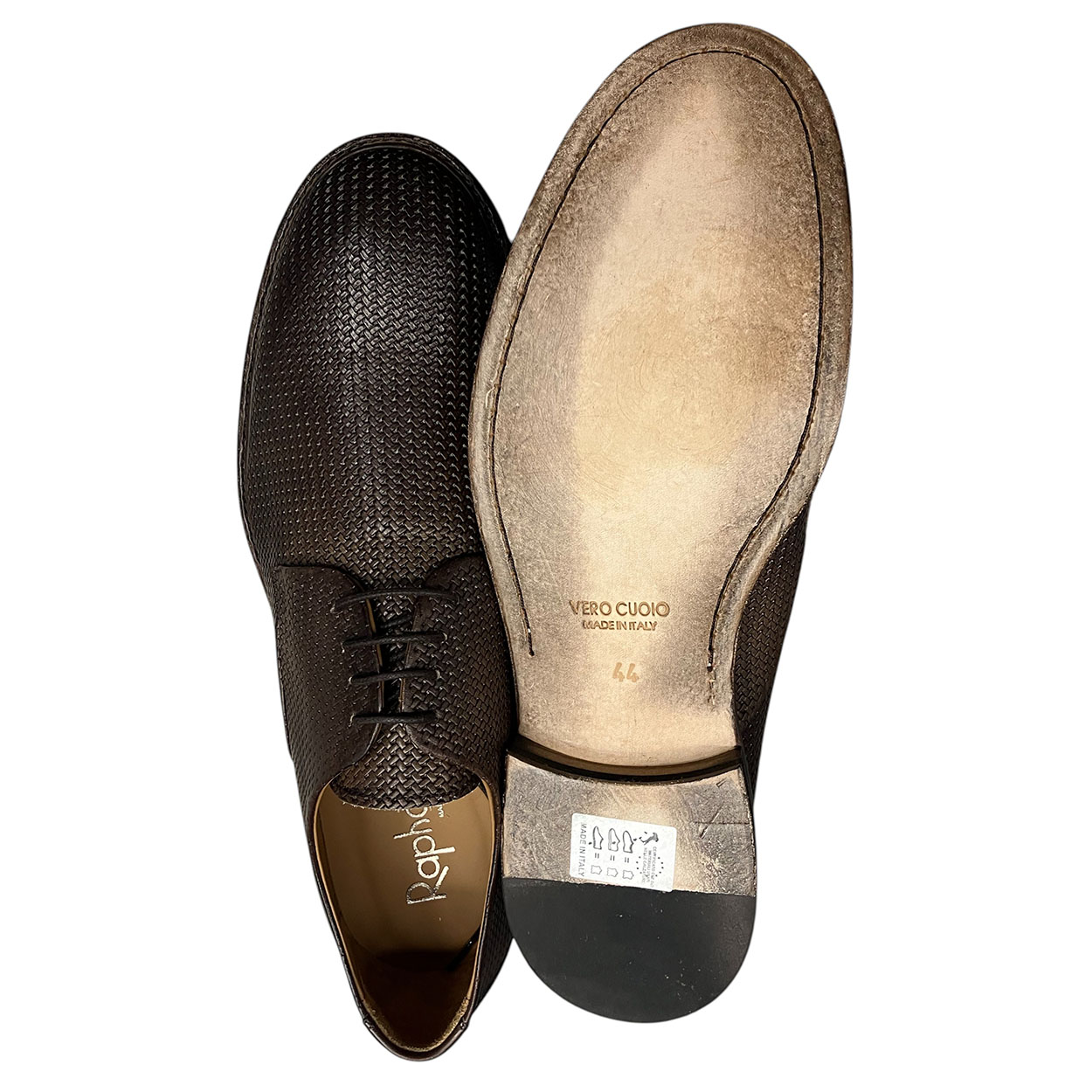 Raphael - EU/44 - Scarpe stringate in pelle stampa intrecciata 6175 - immagine 4