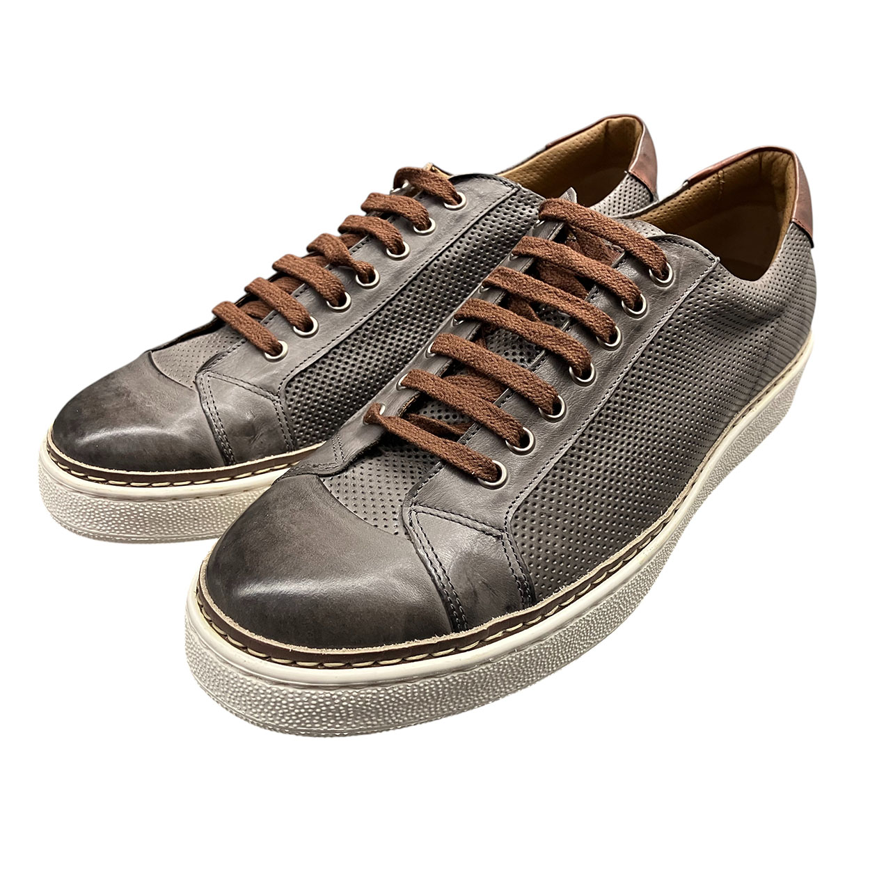 Joccia - EU/45 - Sneaker basso in pelle traforata taupe Summer 3