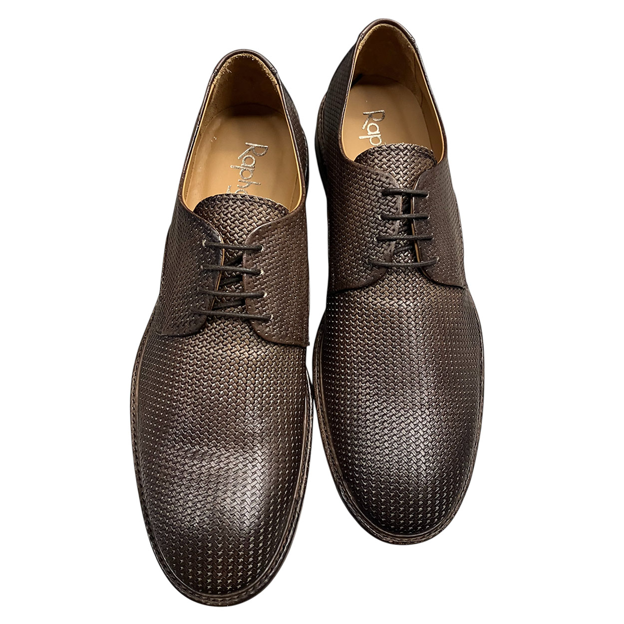 Raphael - EU/44 - Scarpe stringate in pelle stampa intrecciata 6175 - immagine 2