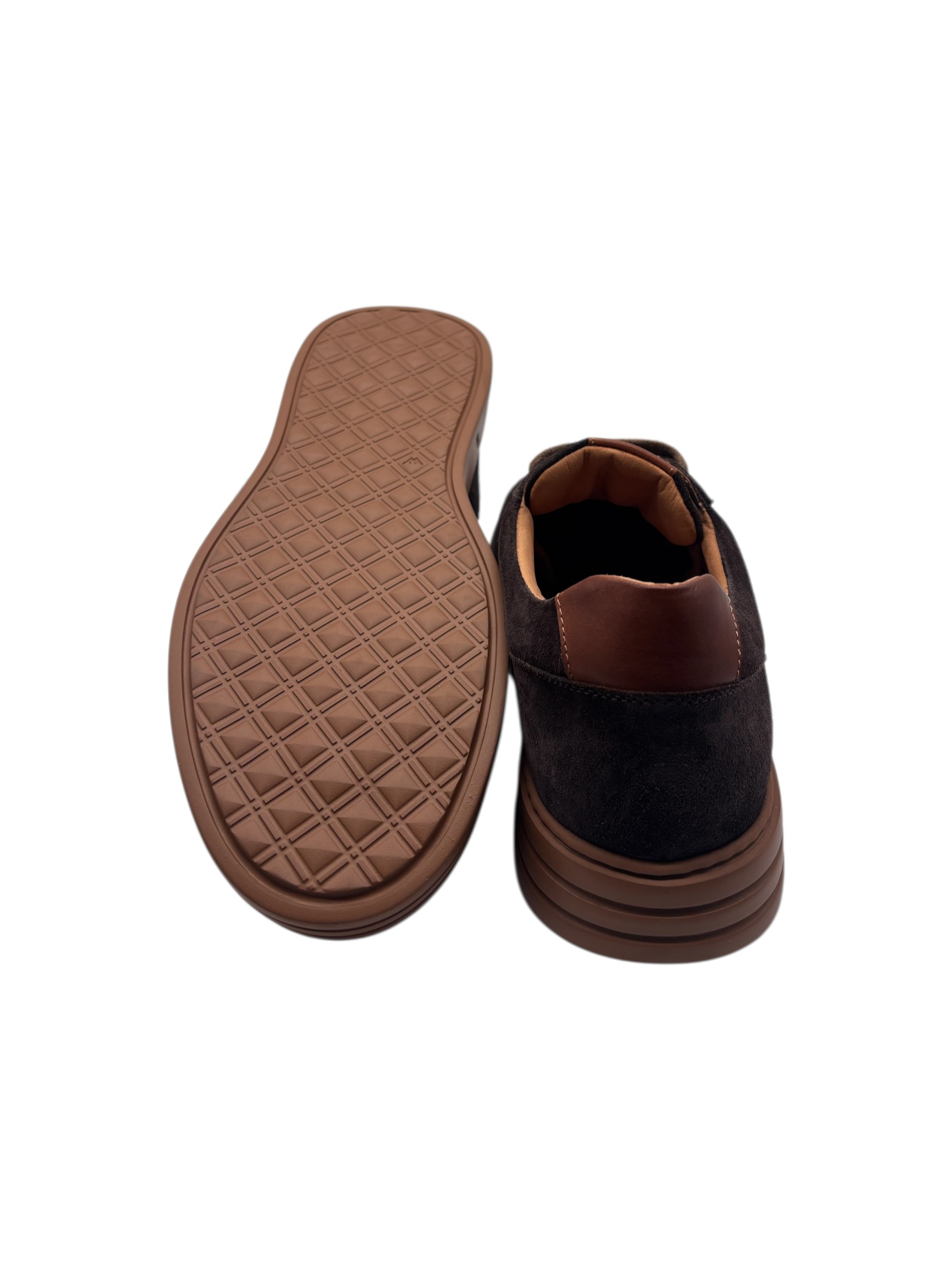 Brecos - Sneakers uomo in pelle scamosciata marrone - 42 - immagine 4