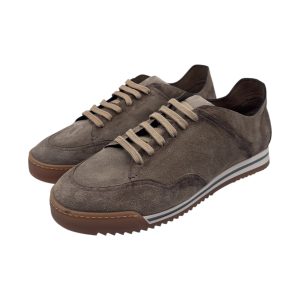 Brecos - Sneakers uomo in camoscio beige - 42