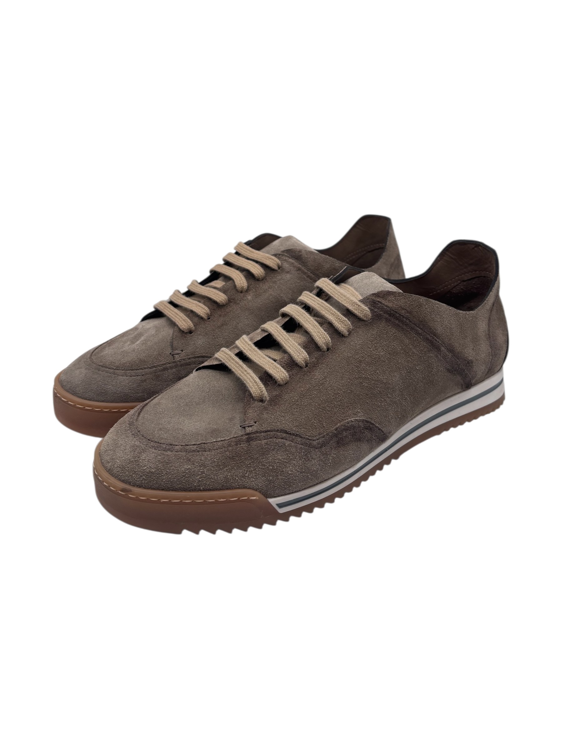 Brecos - Sneakers uomo in camoscio beige - 42