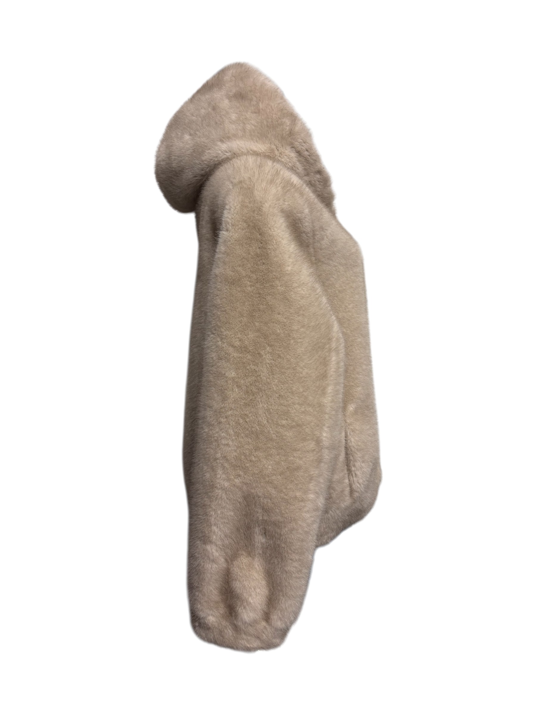 Riva Tricot – Pelliccia ecologica corta color panna - immagine 2