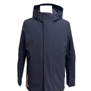 RRD - Giubbino uomo in tessuto tecnico blu con cappuccio - 50