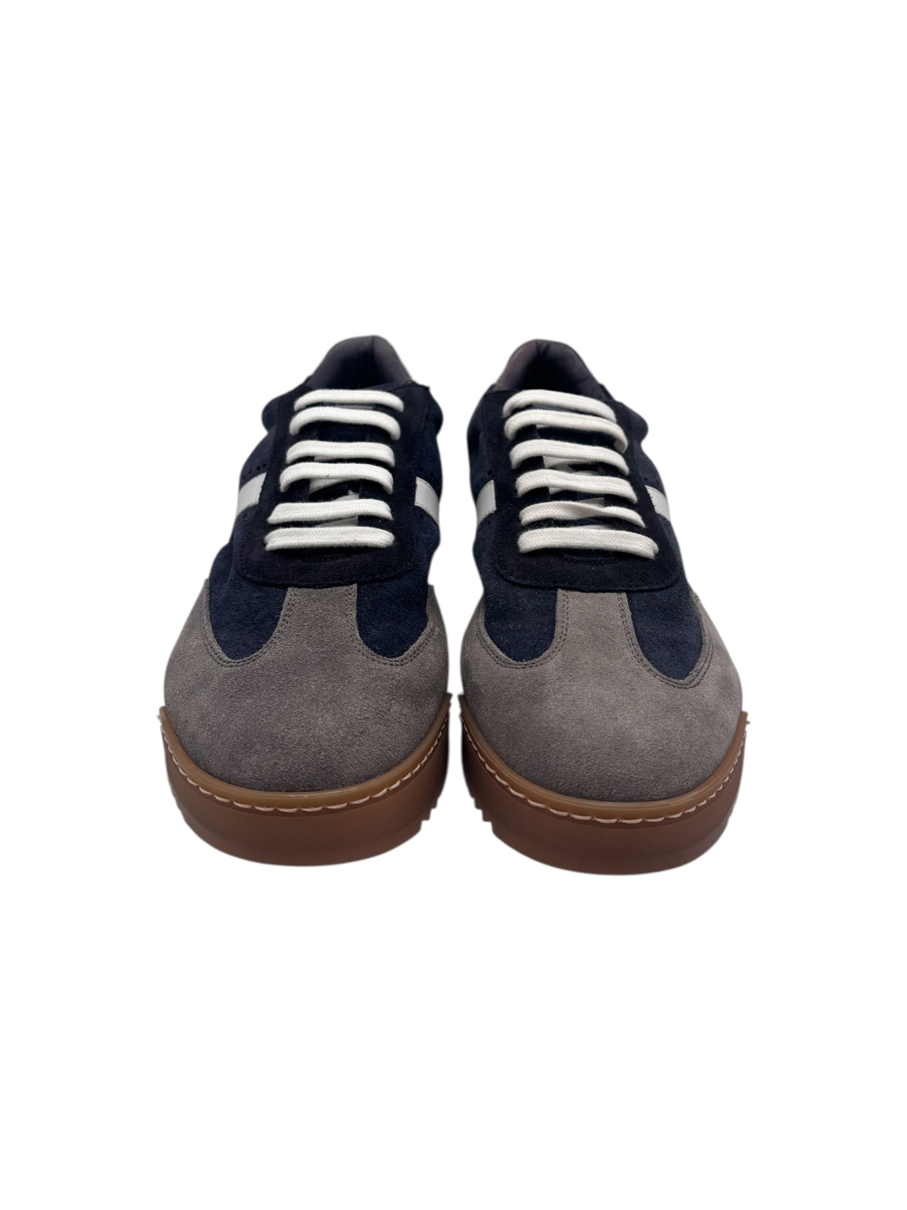 Brecos - Sneakers uomo in camoscio blu - 42 - immagine 2