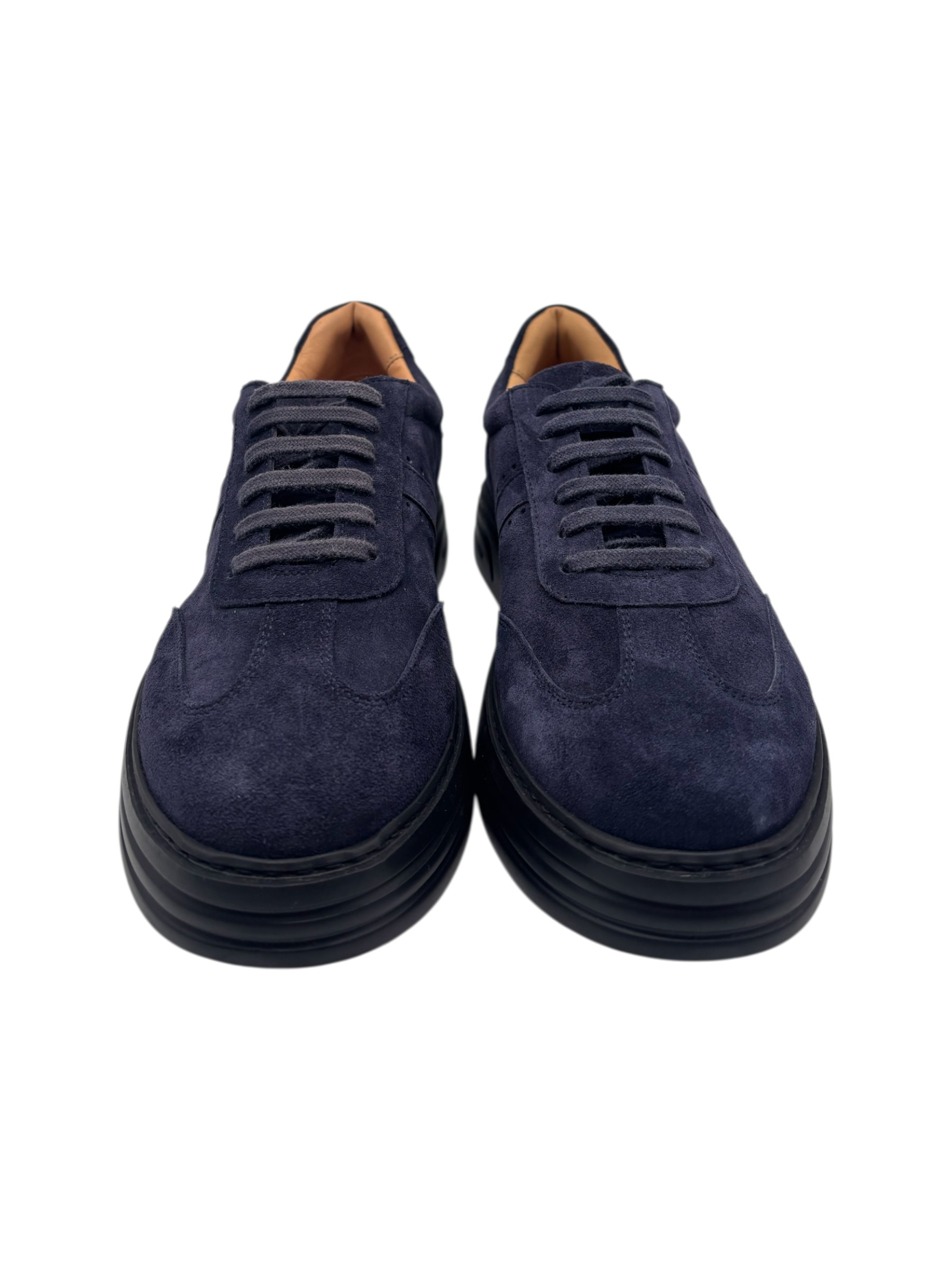 Brecos - Sneakers uomo in pelle scamosciata blu - 42 - immagine 2