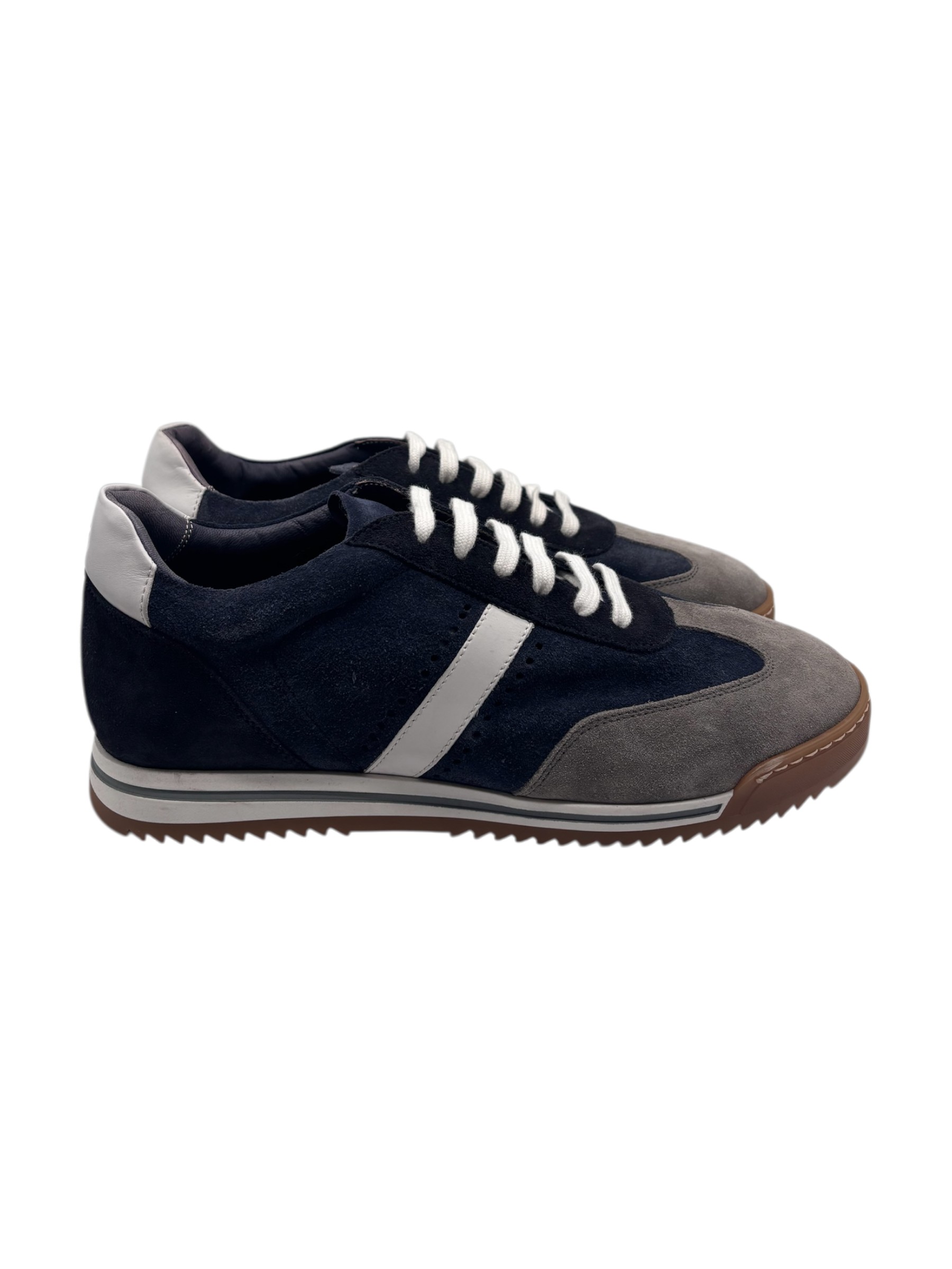 Brecos - Sneakers uomo in camoscio blu - 42 - immagine 3