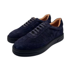 Brecos - Sneakers uomo in pelle scamosciata blu - 42