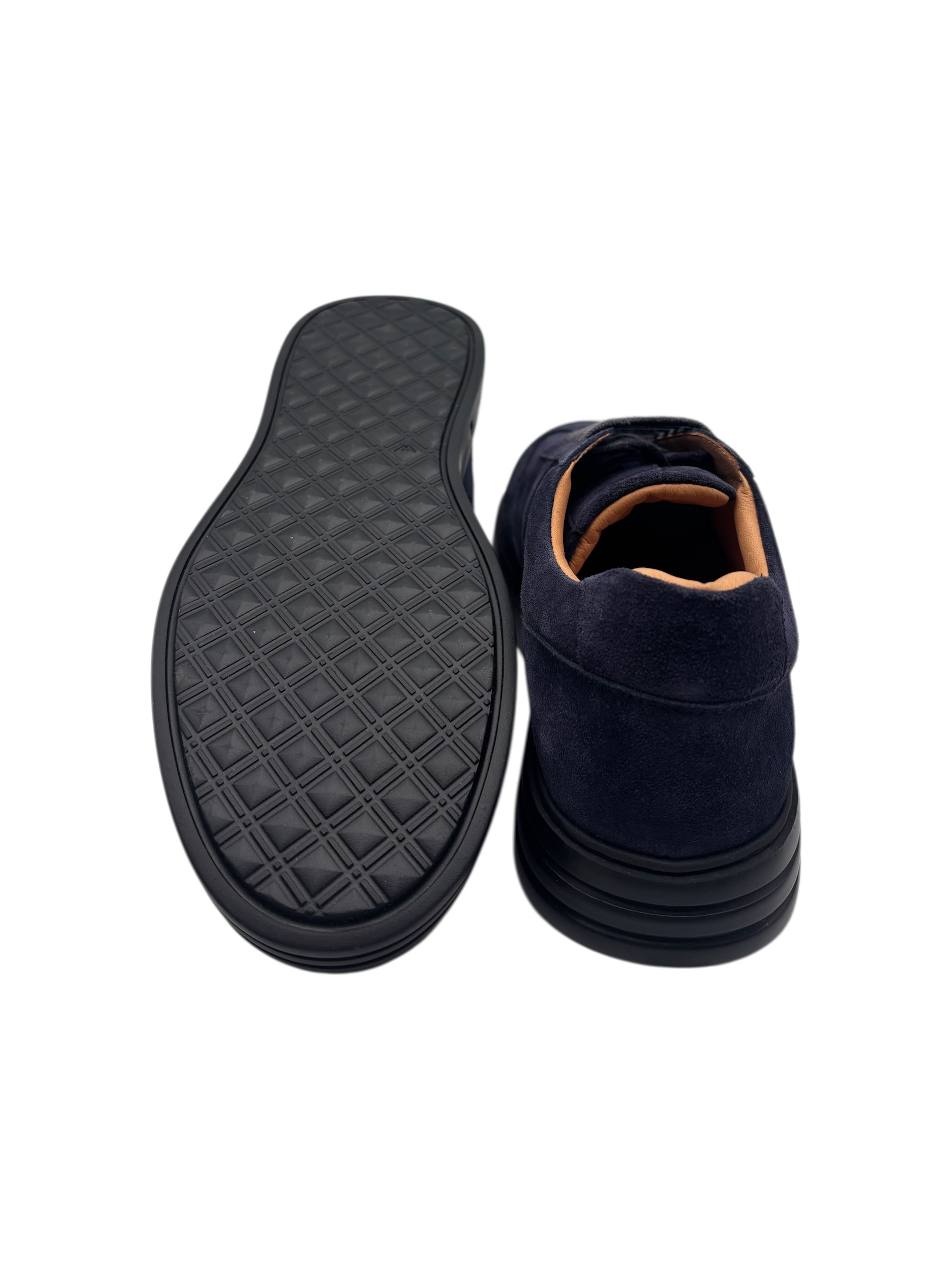 Brecos - Sneakers uomo in pelle scamosciata blu - 42 - immagine 4