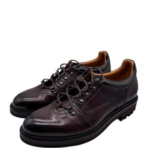 Brecos - Scarponcini bassi uomo in pelle bordeaux - 42