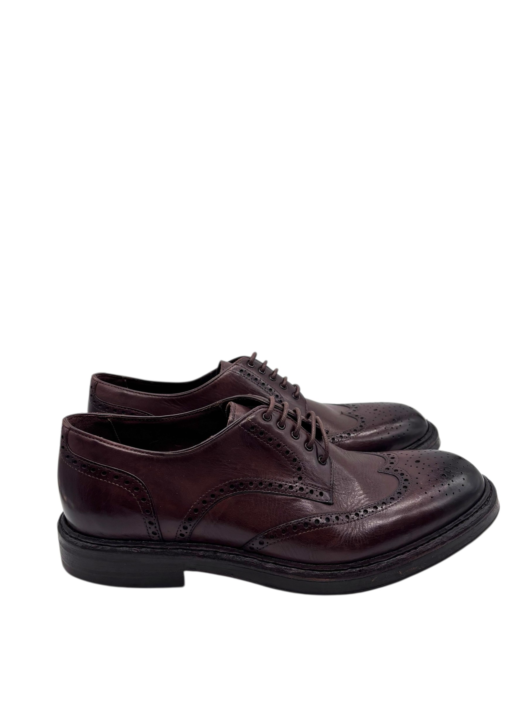 Brecos - Scarpe uomo in pelle marrone coda di rondine - 42 - immagine 3