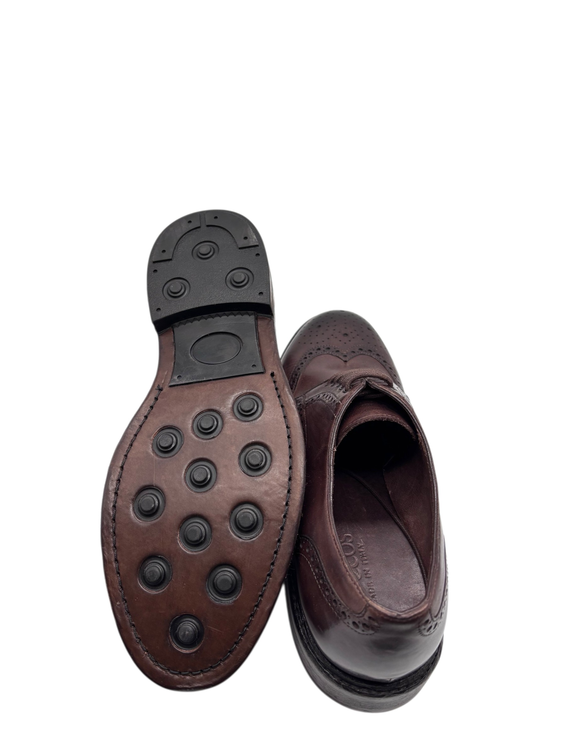 Brecos - Scarpe uomo in pelle marrone coda di rondine - 42 - immagine 4