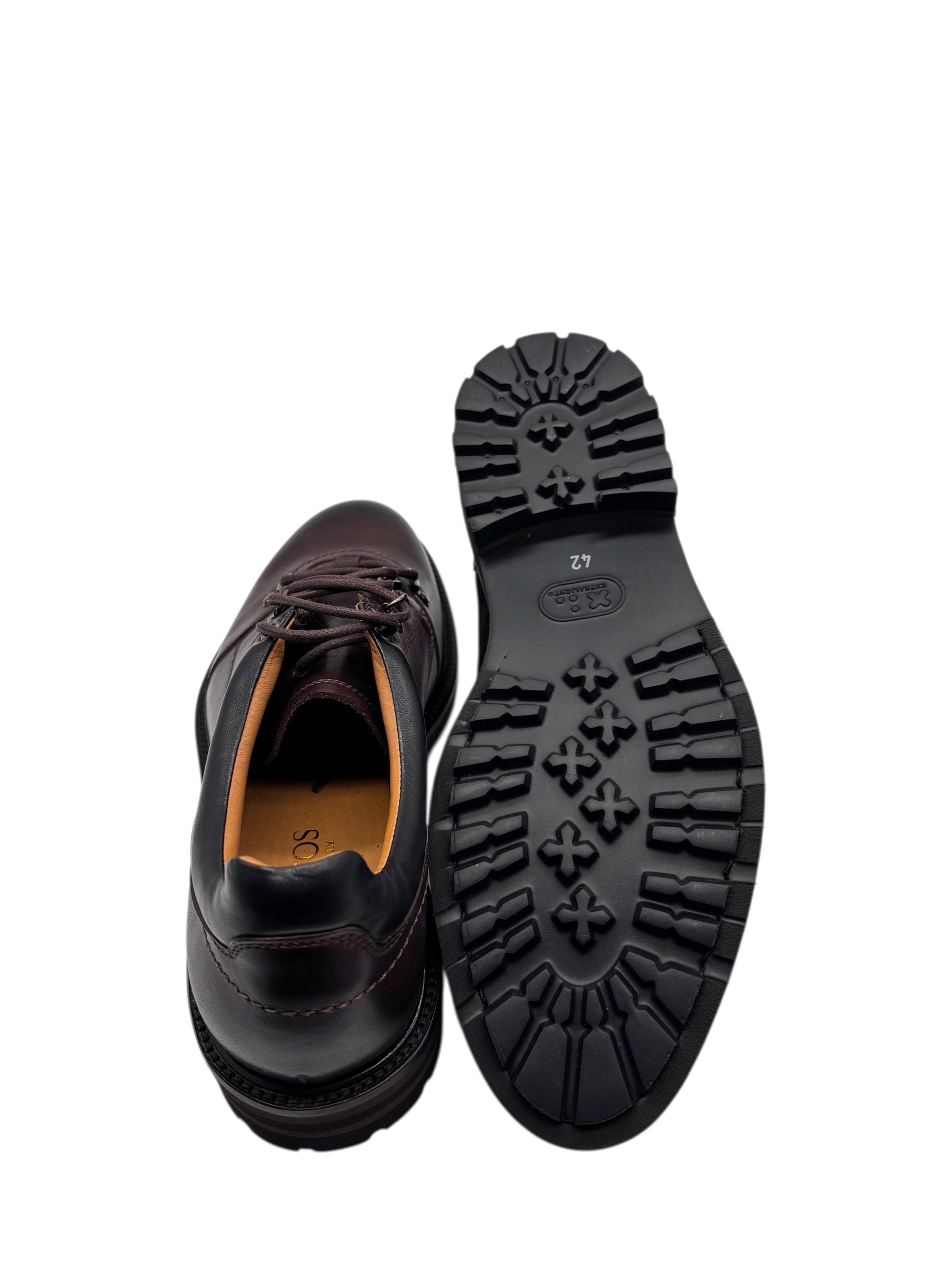 Brecos - Scarponcini bassi uomo in pelle bordeaux - 42 - immagine 4