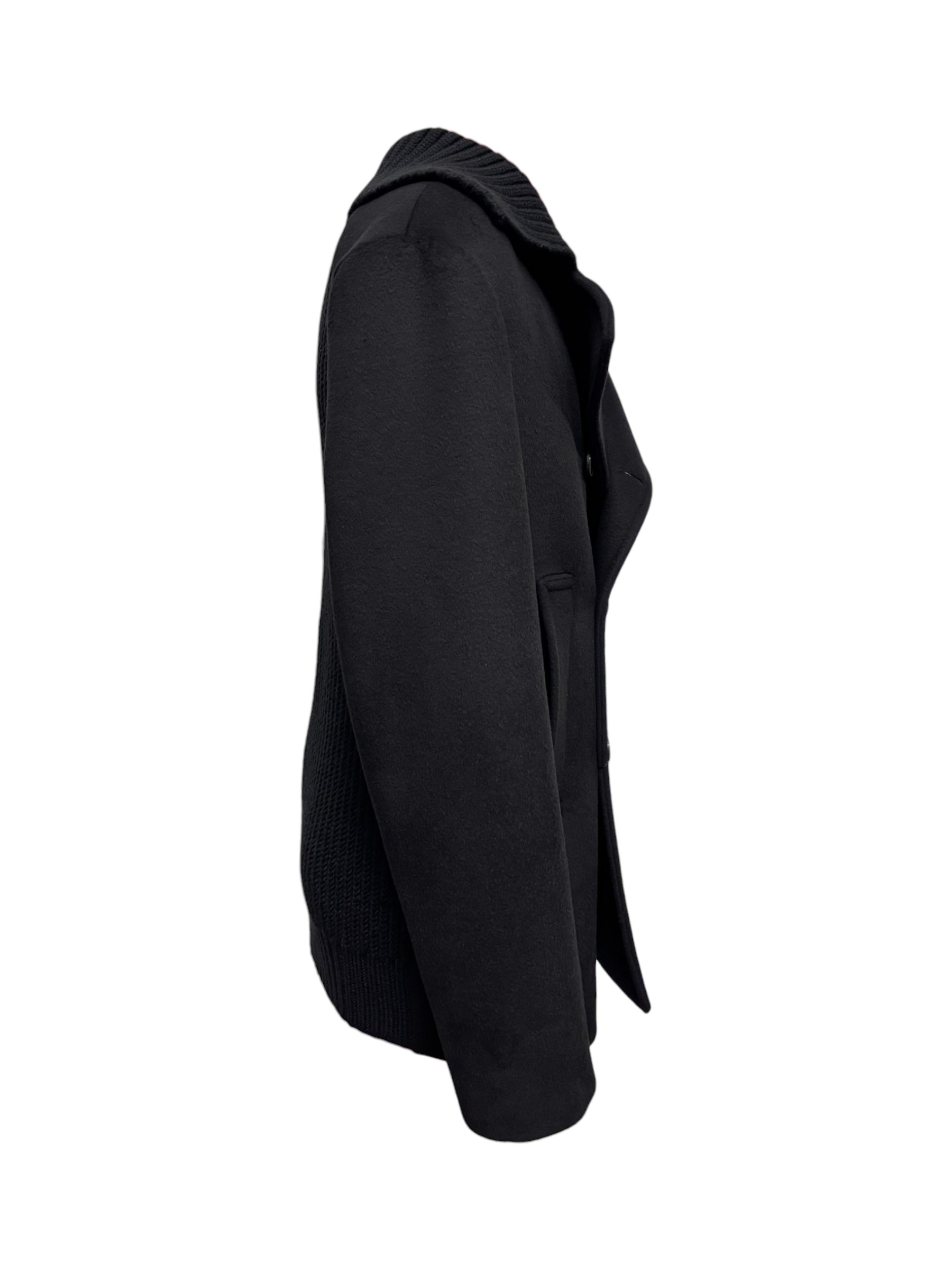 Emporio Armani - Peacoat nero uomo in lana e cachemire - 48 - immagine 2