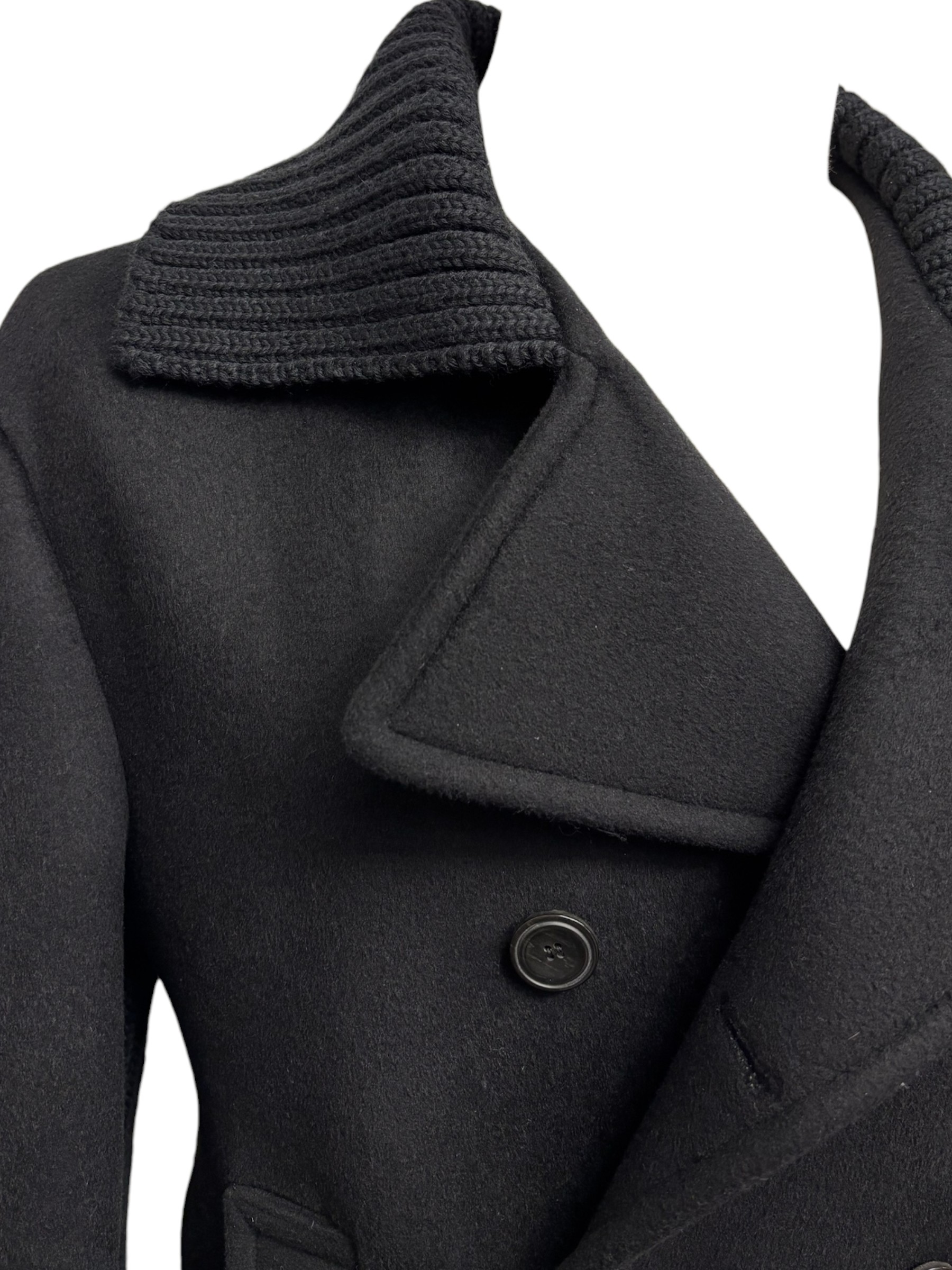 Emporio Armani - Peacoat nero uomo in lana e cachemire - 48 - immagine 4