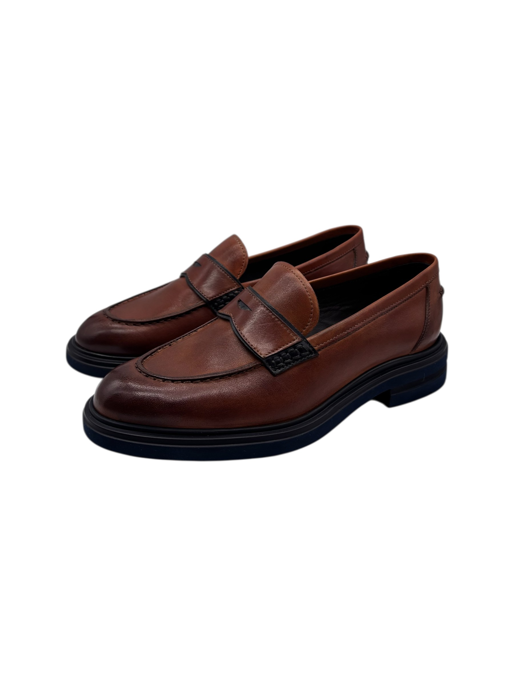 Brecos - Mocassini donna in pelle color cuoio - 37