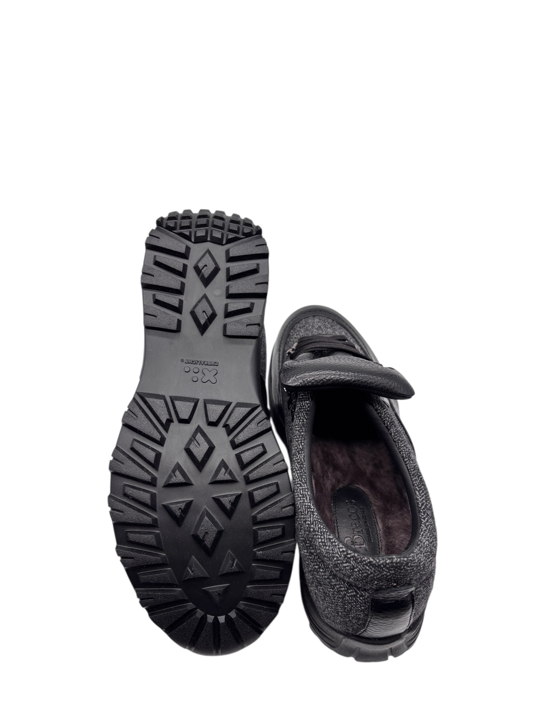 Brecos - Scarpe uomo in pelle nera e tessuto - 42 - immagine 4
