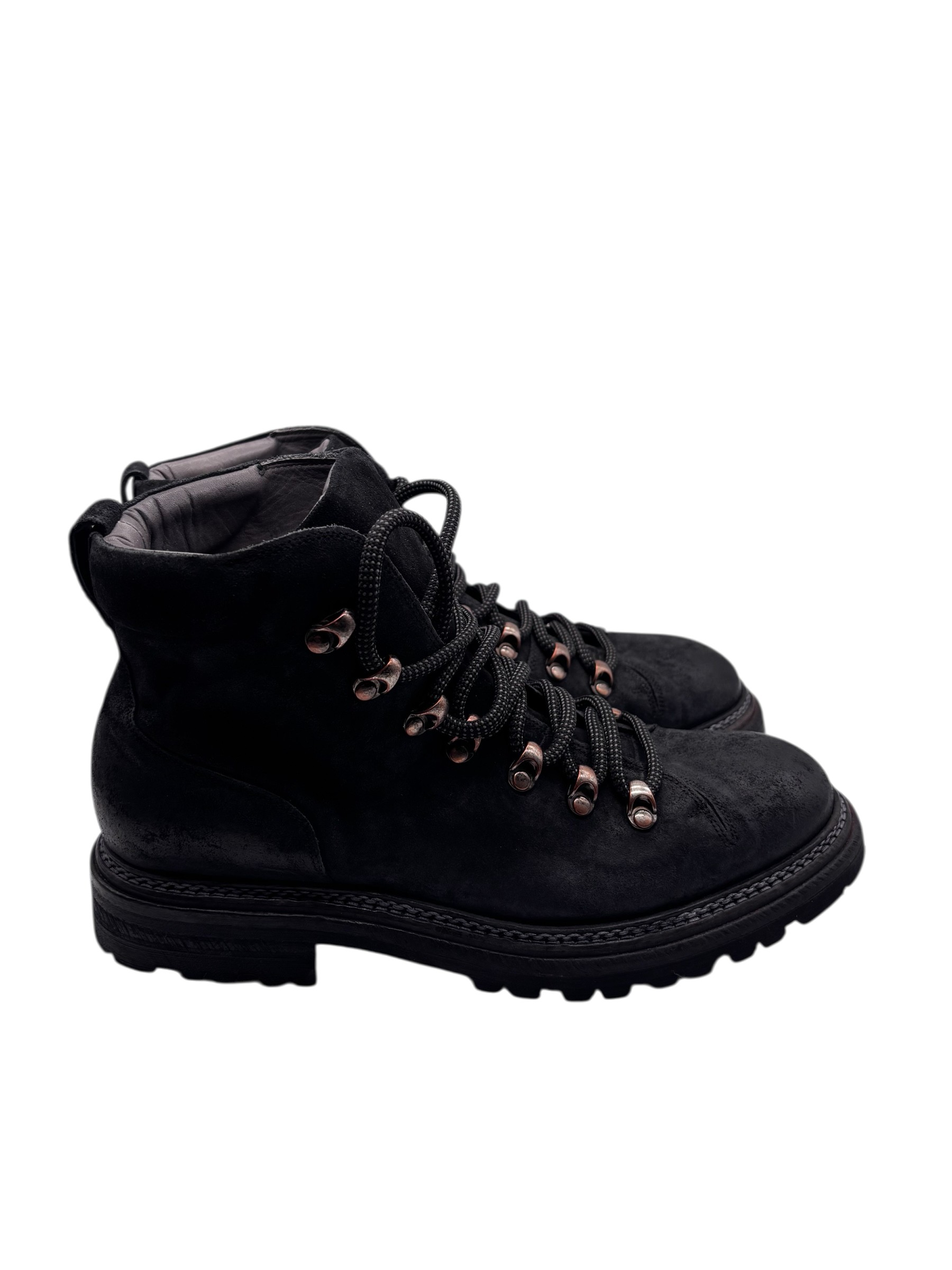 Brecos - Scarponcini in pelle scamosciata tamponata nera - 42 - immagine 3