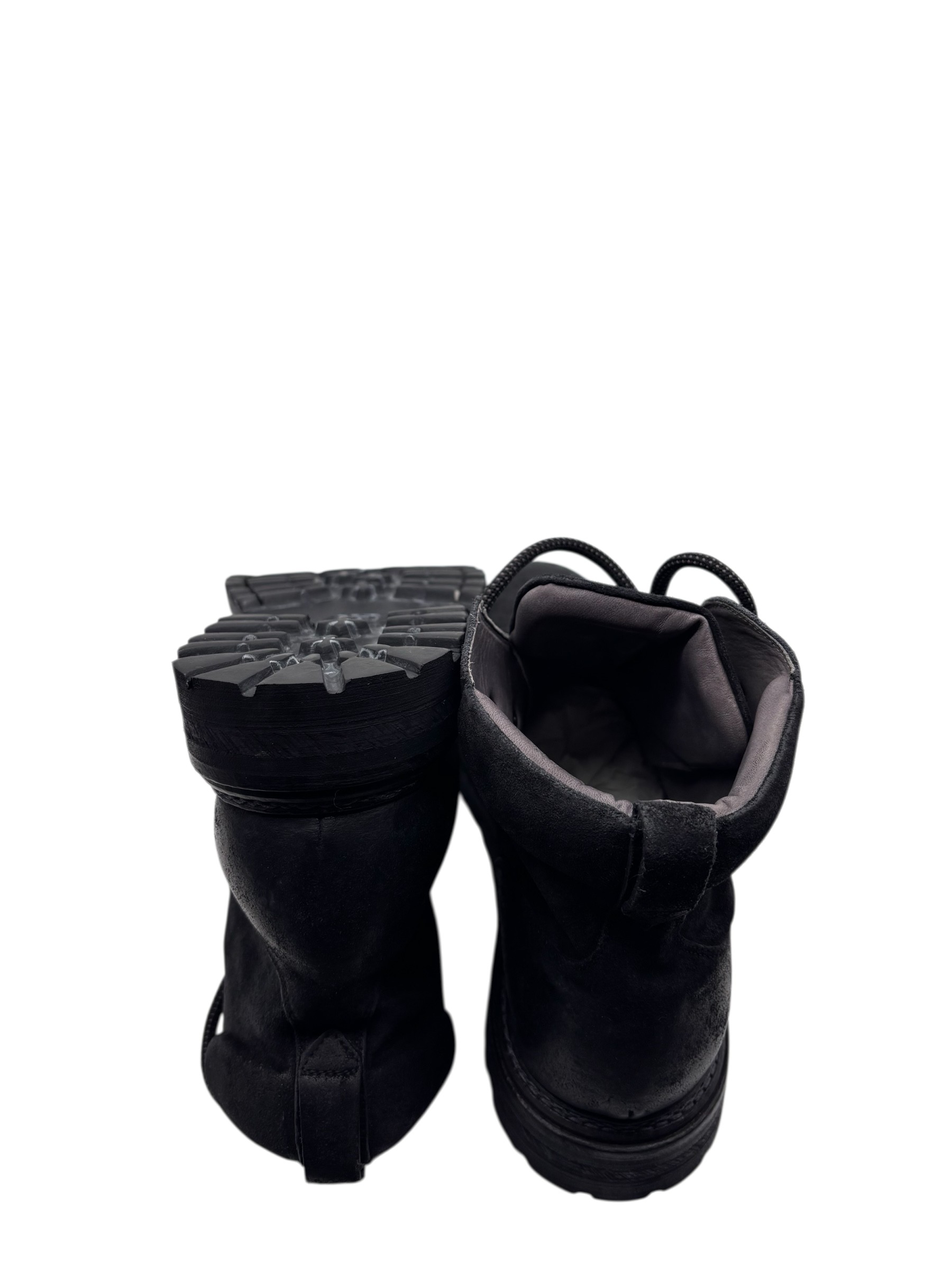 Brecos - Scarponcini in pelle scamosciata tamponata nera - 42 - immagine 4