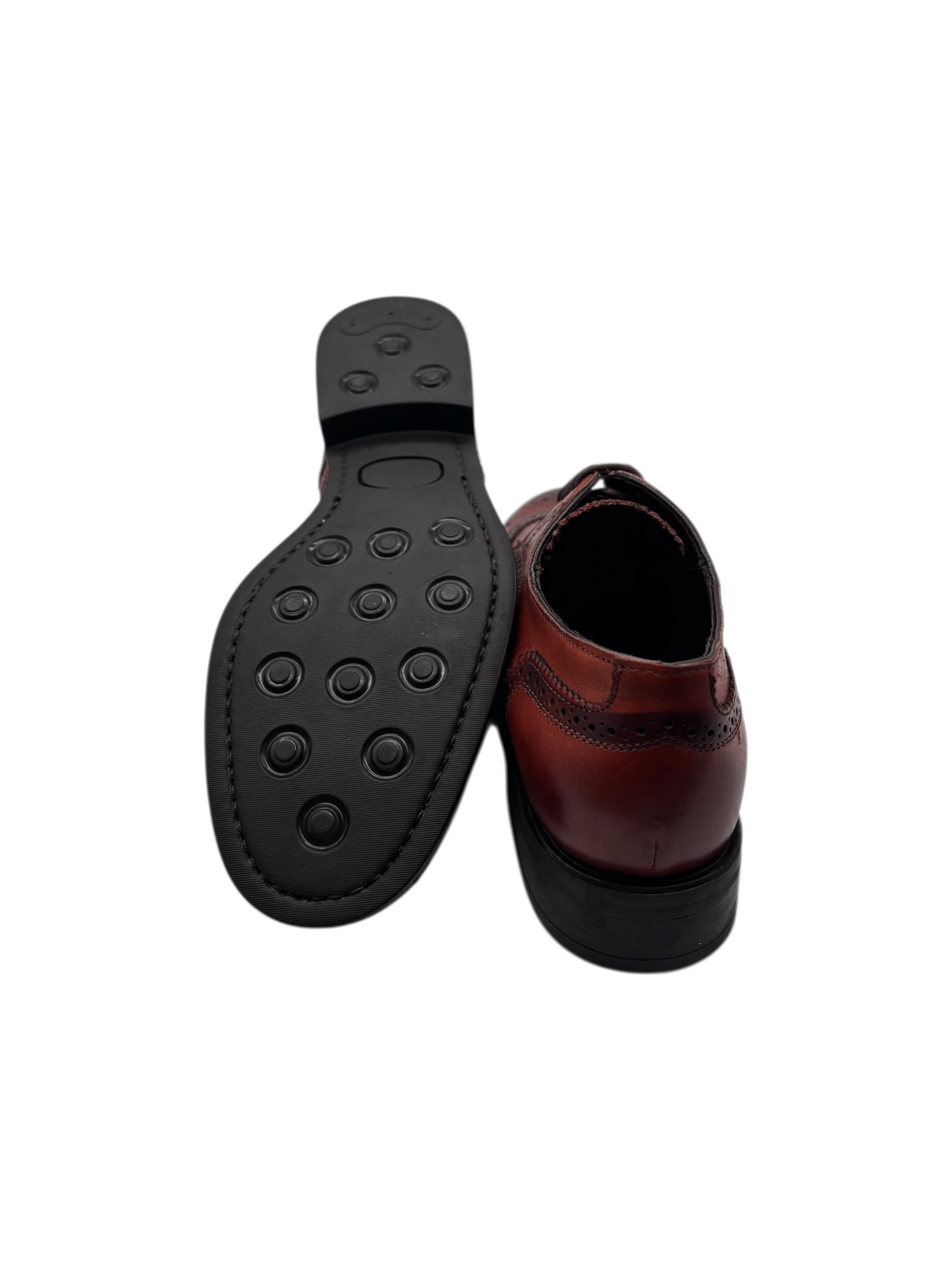 Brecos - Scarpe derby donna in pelle a coda di rondine mattone - 37 - immagine 4