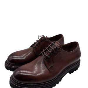 Brecos - Scarpe derby uomo in pelle marrone - 42