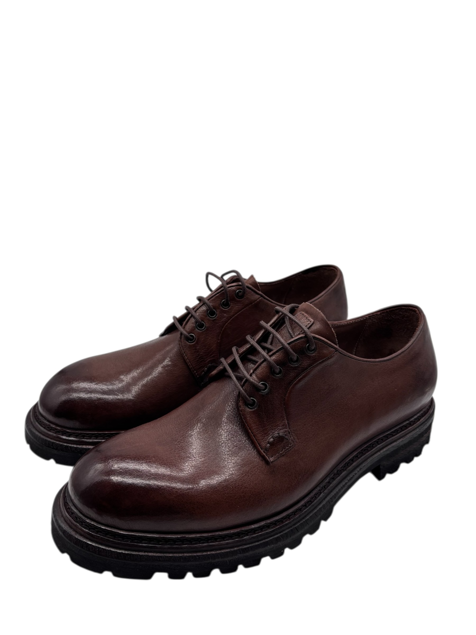 Brecos - Scarpe derby uomo in pelle marrone - 42