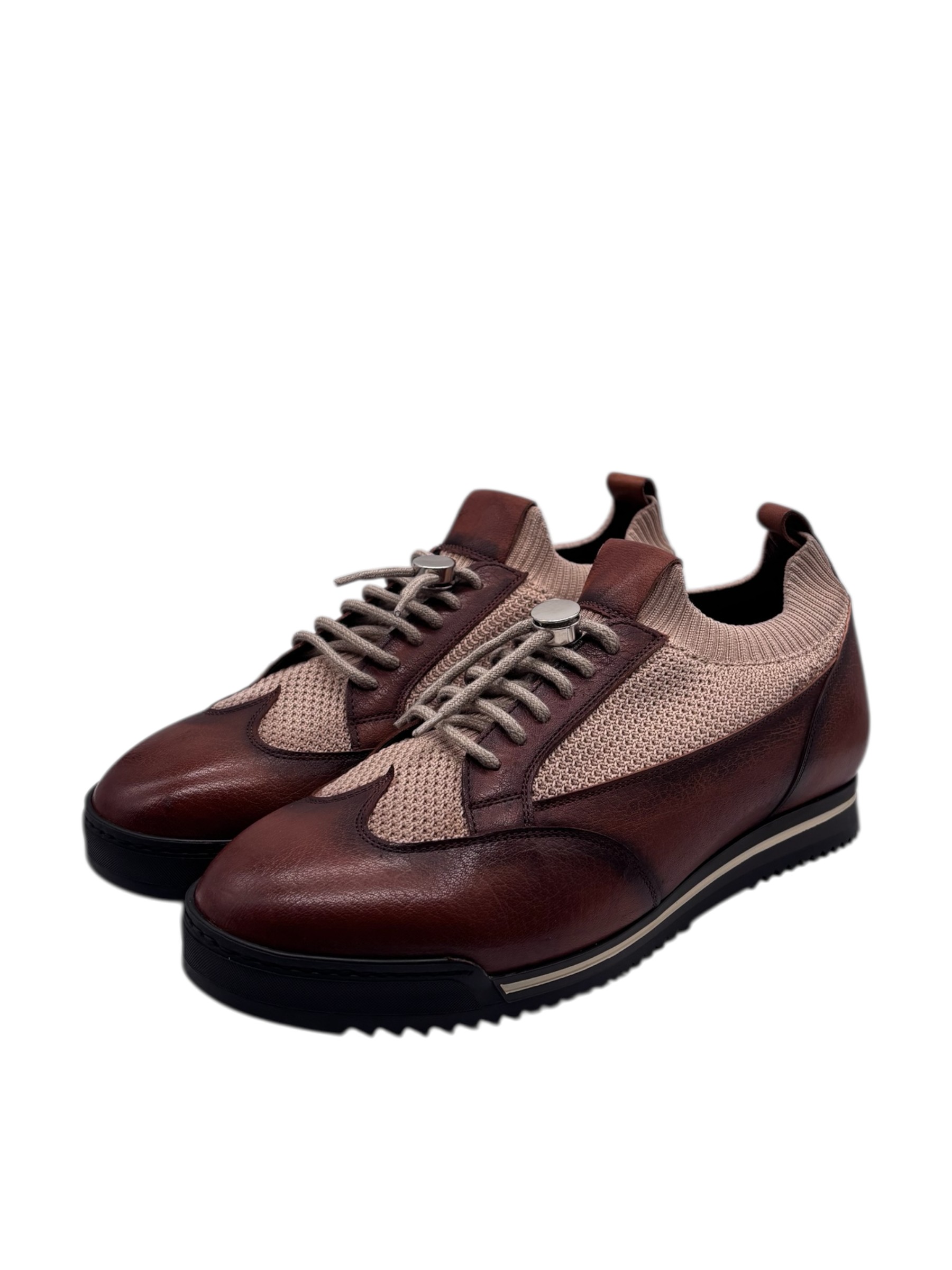 Brecos - Scarpe uomo in pelle color cuoio - 42