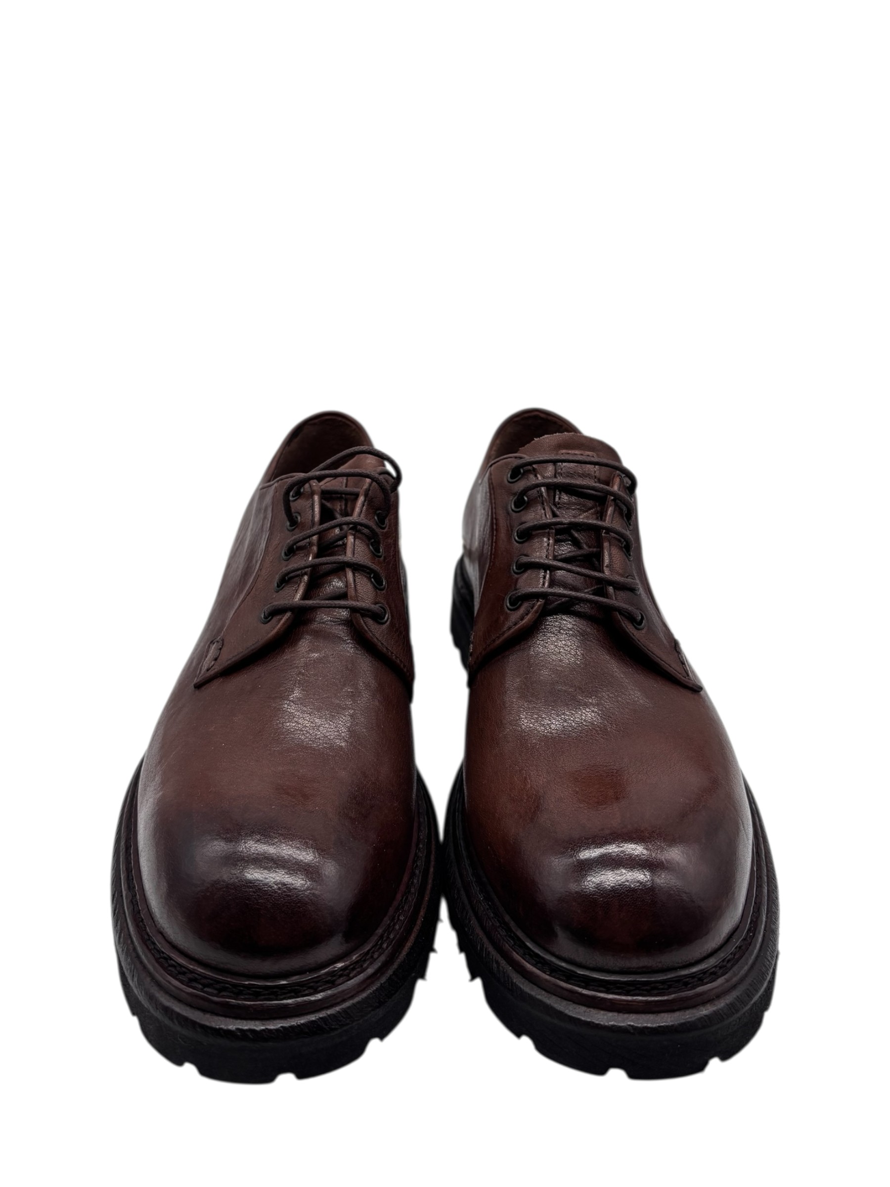 Brecos - Scarpe derby uomo in pelle marrone - 42 - immagine 2