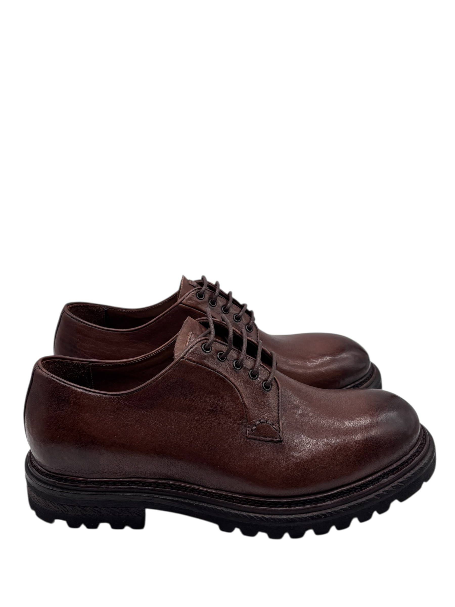 Brecos - Scarpe derby uomo in pelle marrone - 42 - immagine 3