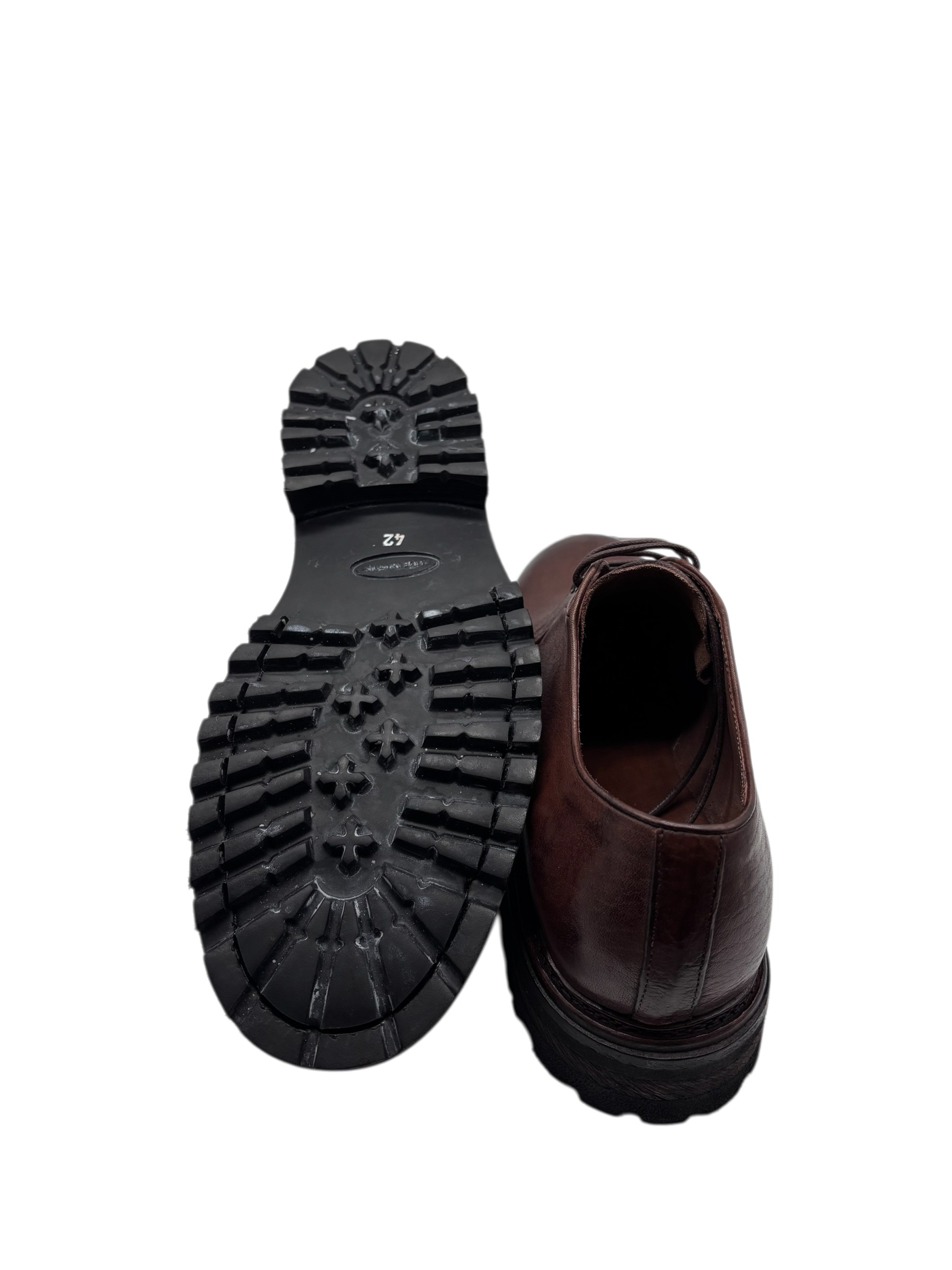 Brecos - Scarpe derby uomo in pelle marrone - 42 - immagine 4