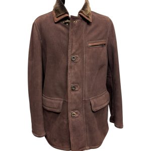 Montone scamosciato uomo color fango - 50