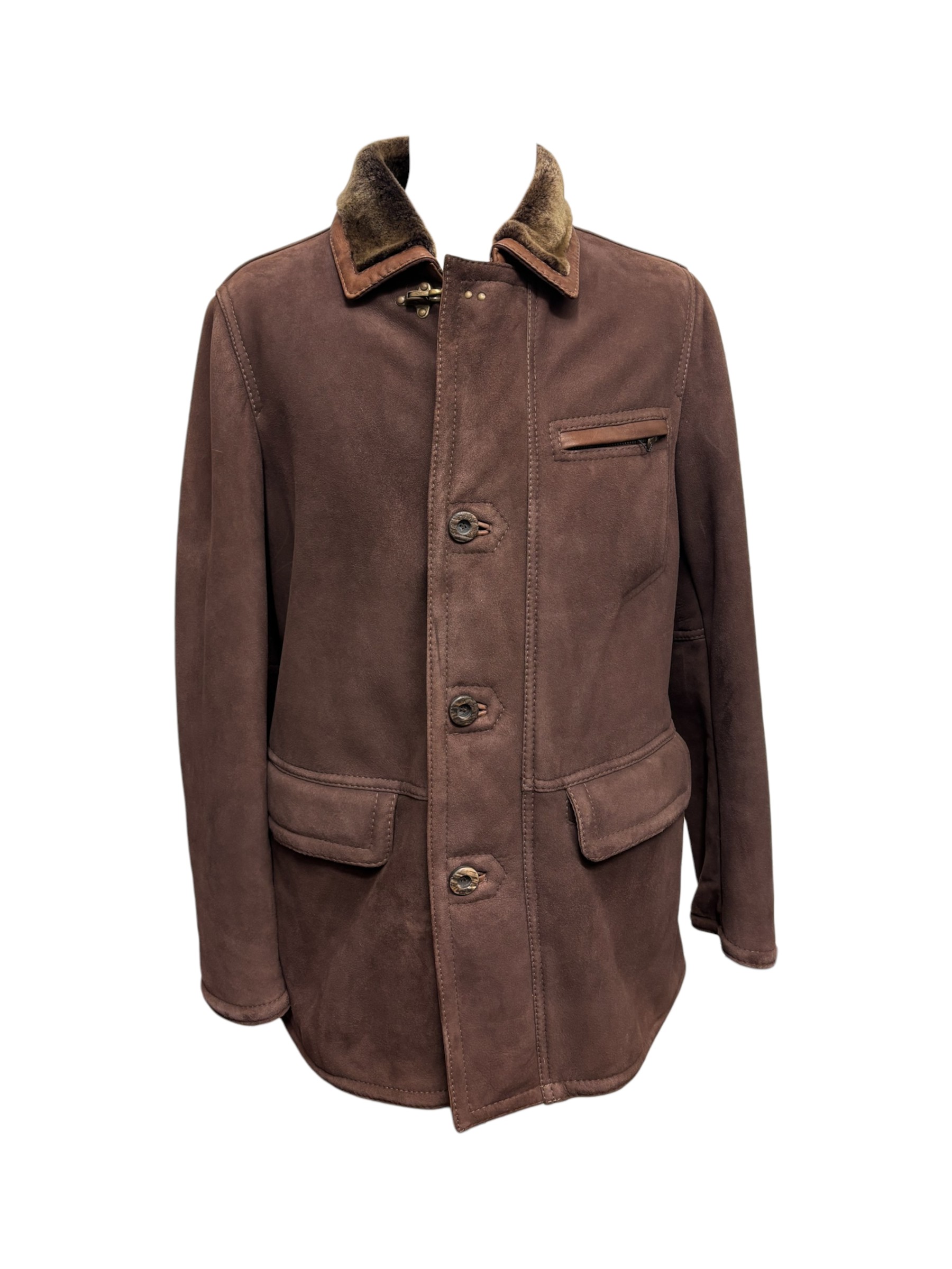 Montone scamosciato uomo color fango - 50