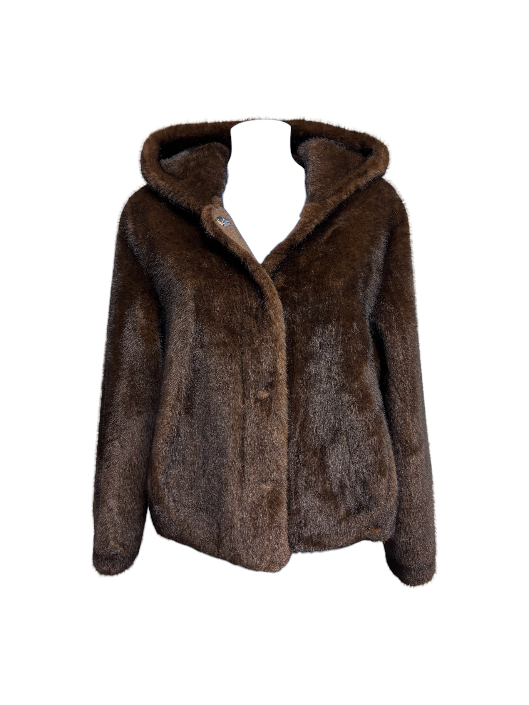 Riva Tricot - Pelliccia ecologica corta color caffè