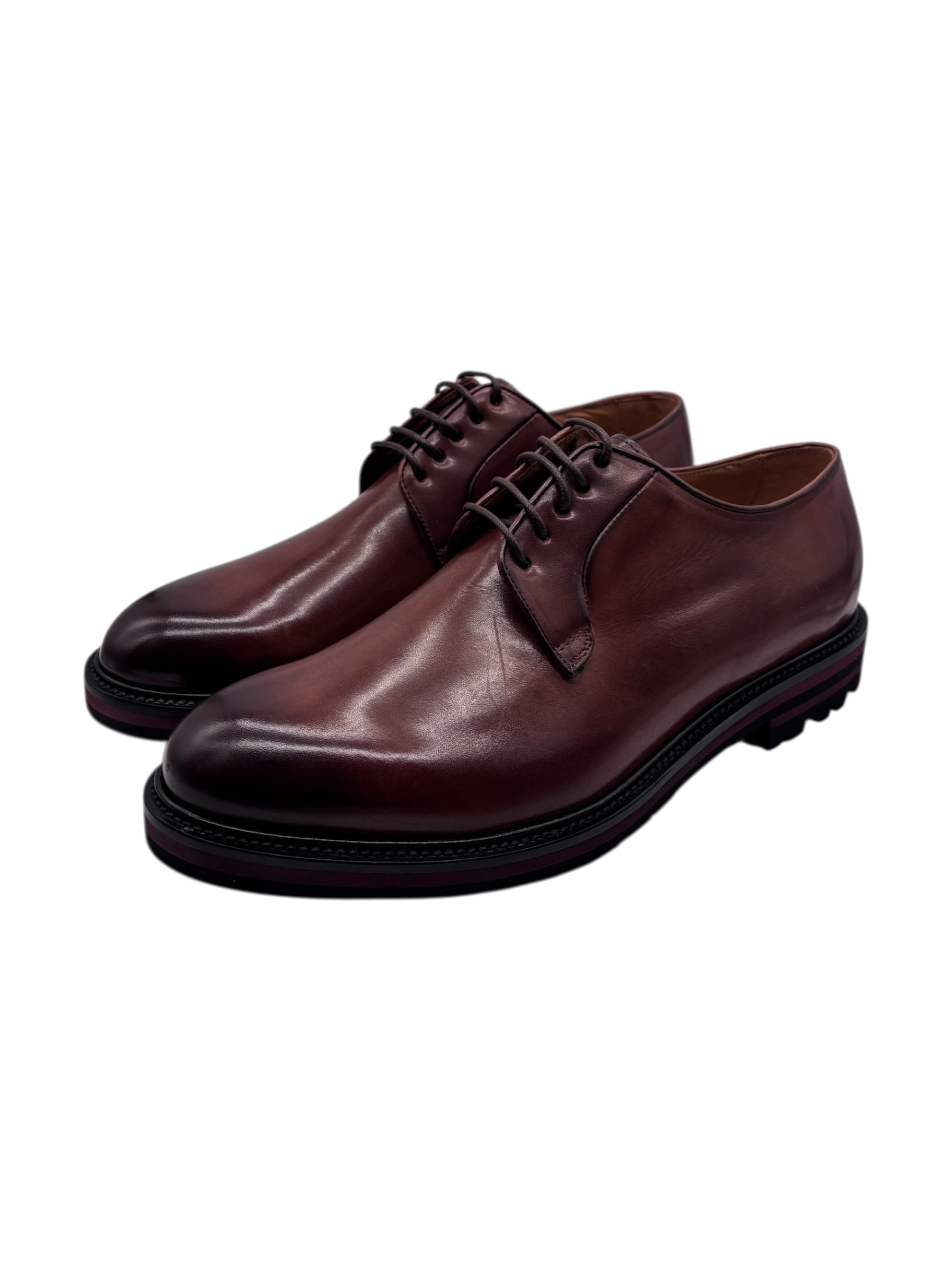 Brecos - Scarpe derby uomo in pelle marrone - 43.5