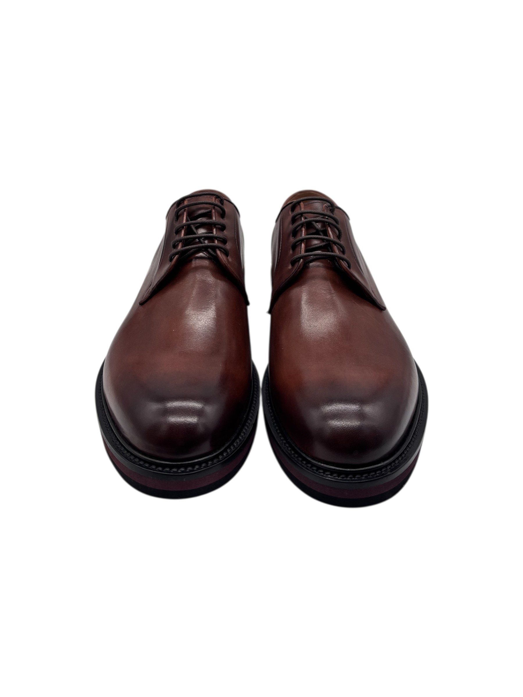Brecos - Scarpe derby uomo in pelle marrone - 43.5 - immagine 2