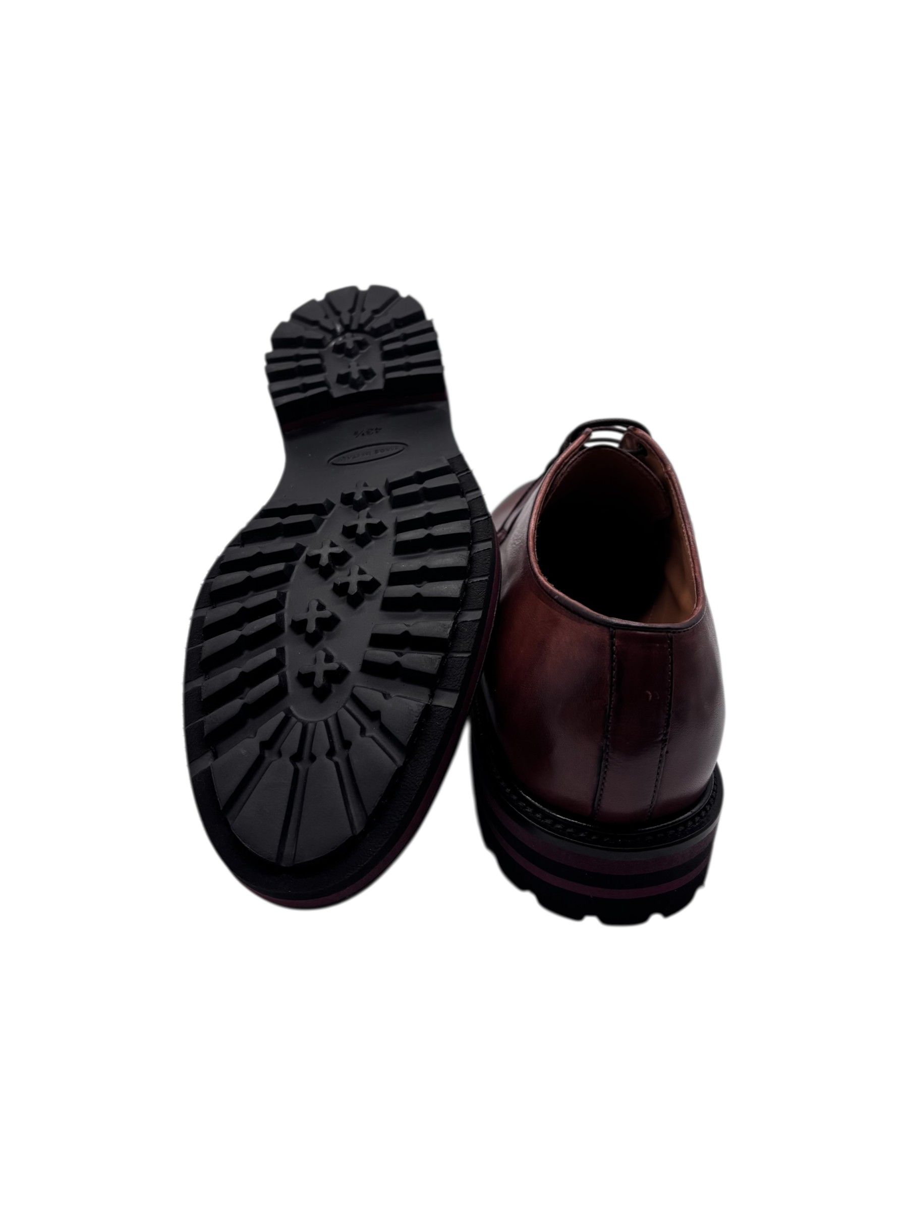 Brecos - Scarpe derby uomo in pelle marrone - 43.5 - immagine 4