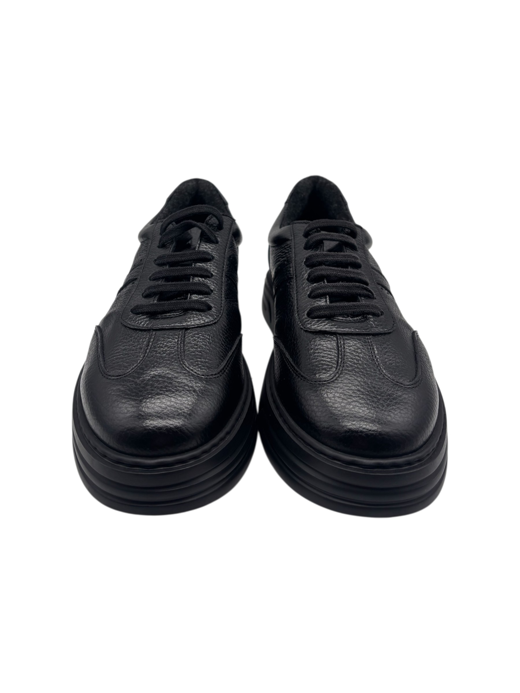 Brecos - Sneakers uomo in pelle martellata nera - 42 - immagine 2