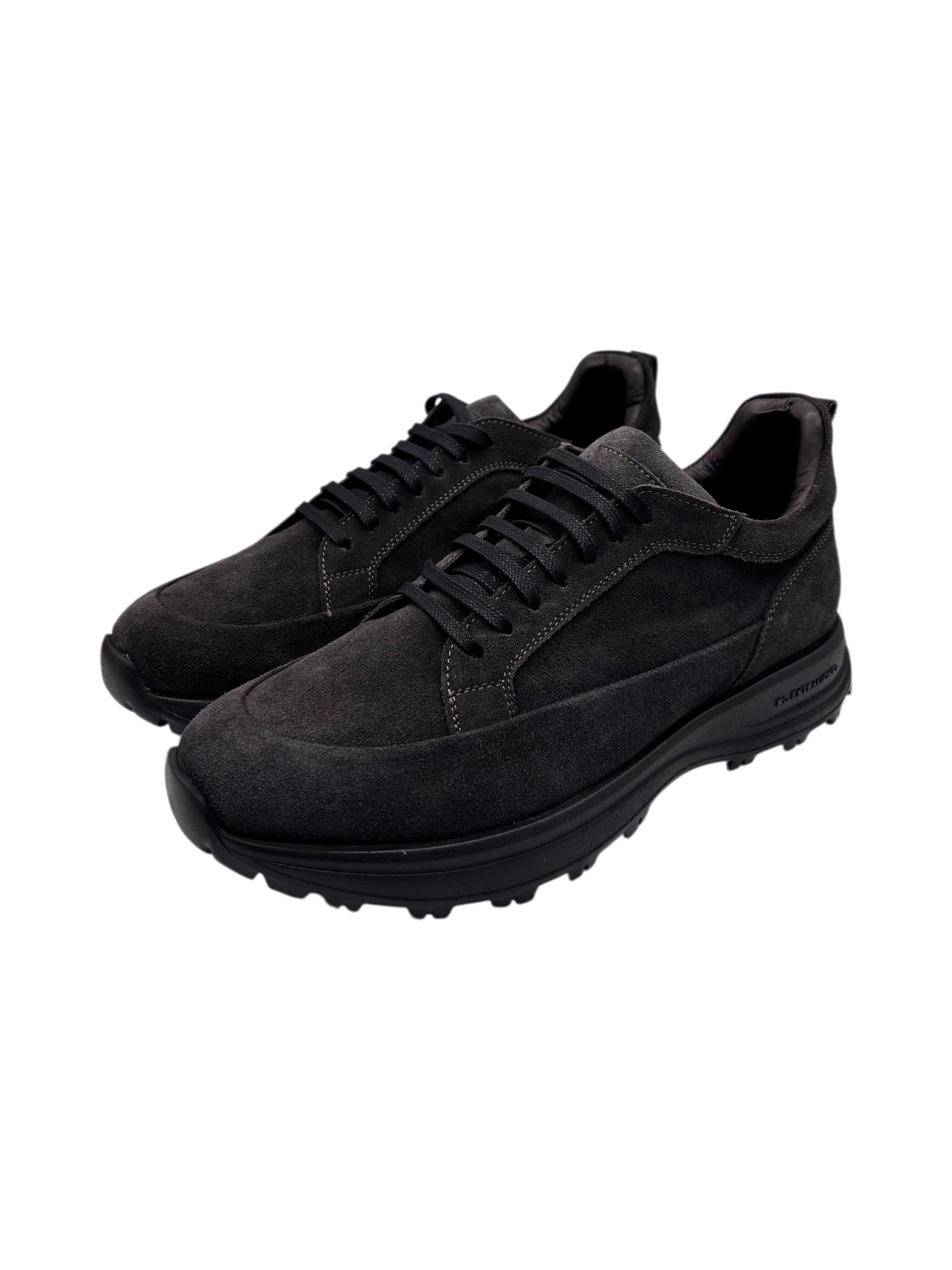 Brecos - Scarpe uomo in camoscio color antracite - 42