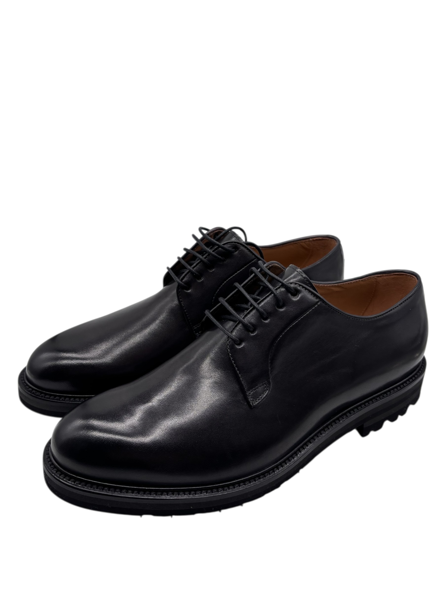 Brecos - Scarpe derby uomo in pelle nera – 43.5