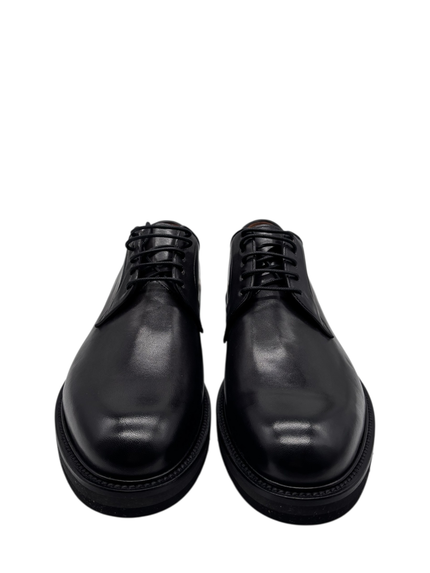 Brecos - Scarpe derby uomo in pelle nera – 43.5 - immagine 2