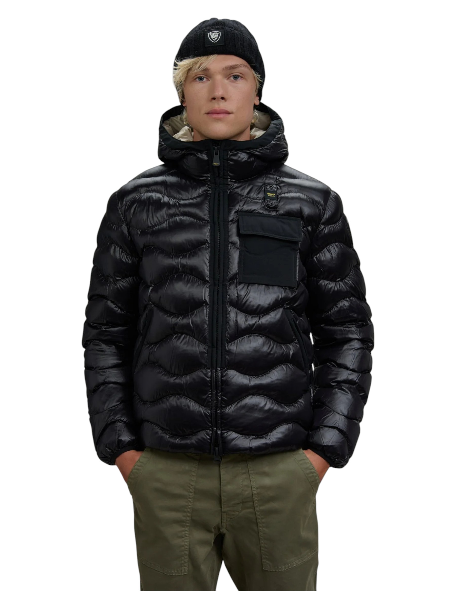 Blauer - Giubbotto uomo nero con taschino - XL - immagine 2