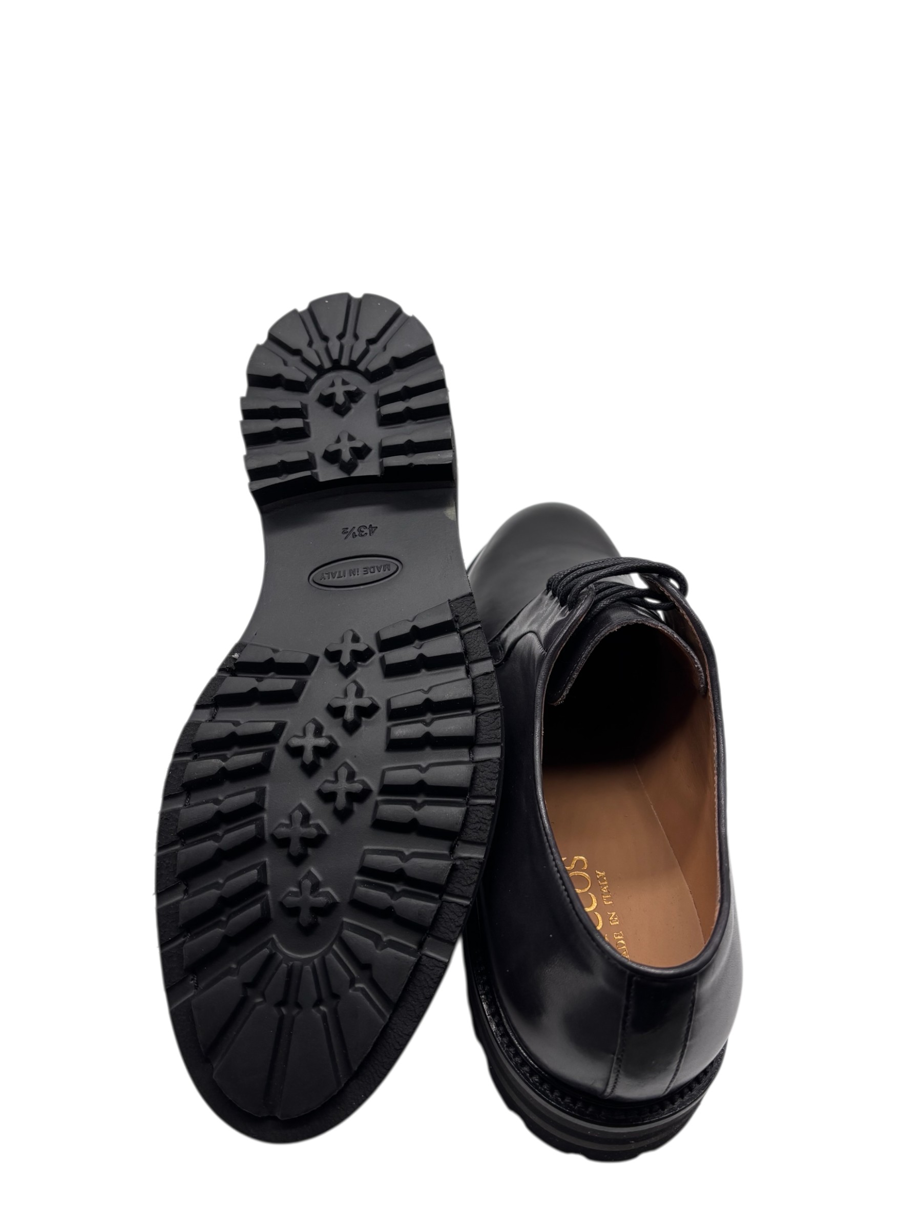 Brecos - Scarpe derby uomo in pelle nera – 43.5 - immagine 4