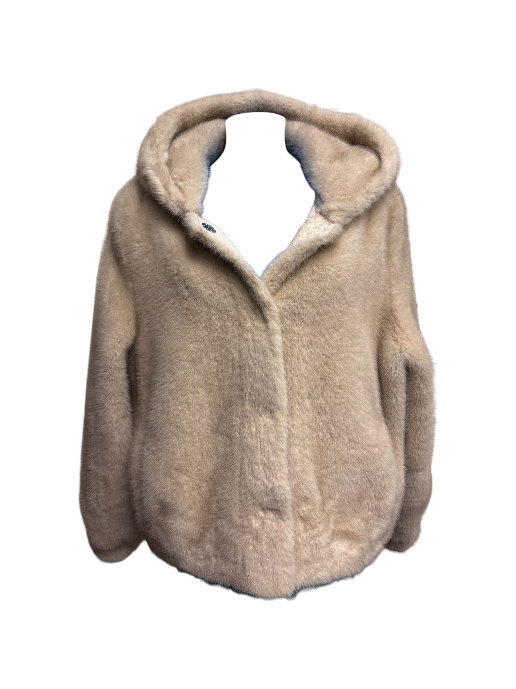 Riva Tricot – Pelliccia ecologica corta color panna - immagine 4