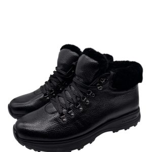 Brecos - Scarponcini uomo in pelle martellata nera - 42