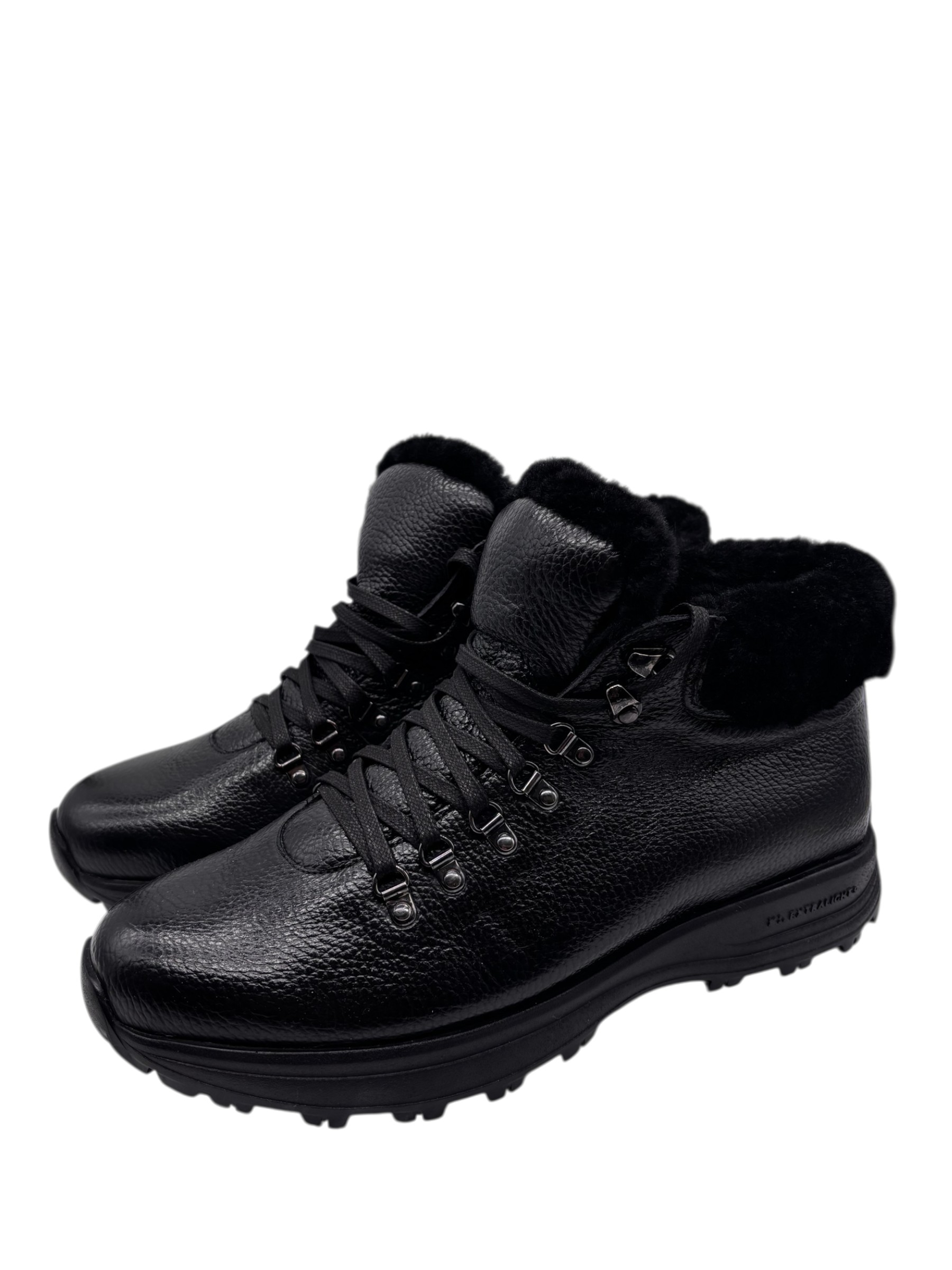 Brecos - Scarponcini uomo in pelle martellata nera - 42