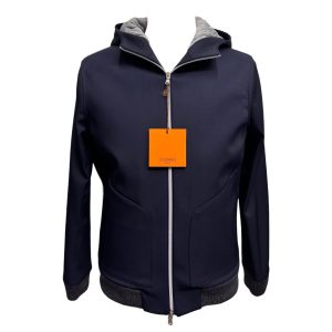 Scarano Napoli - Giubbino uomo in tessuto tecnico blu - 50