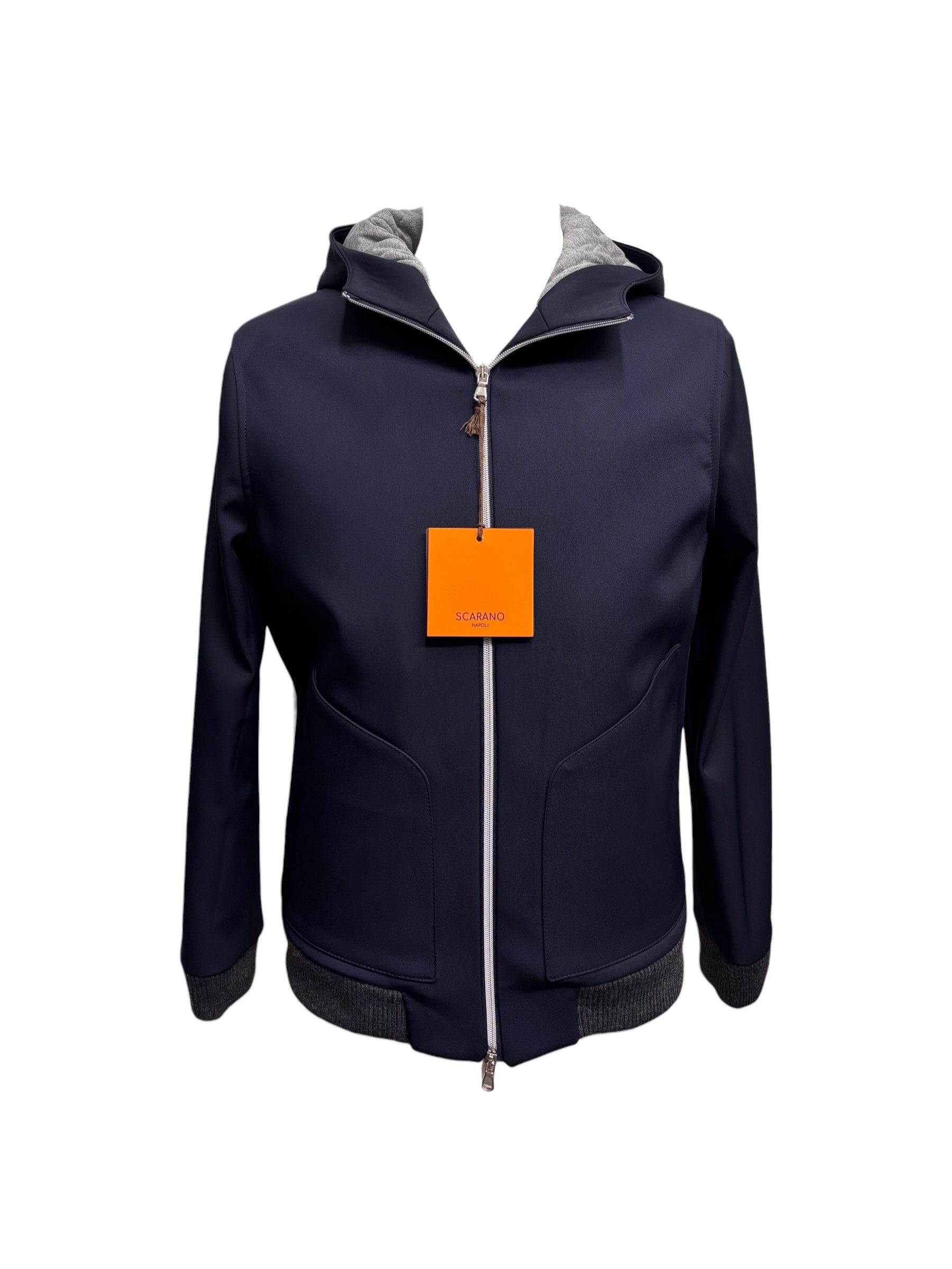Scarano Napoli - Giubbino uomo in tessuto tecnico blu - 50