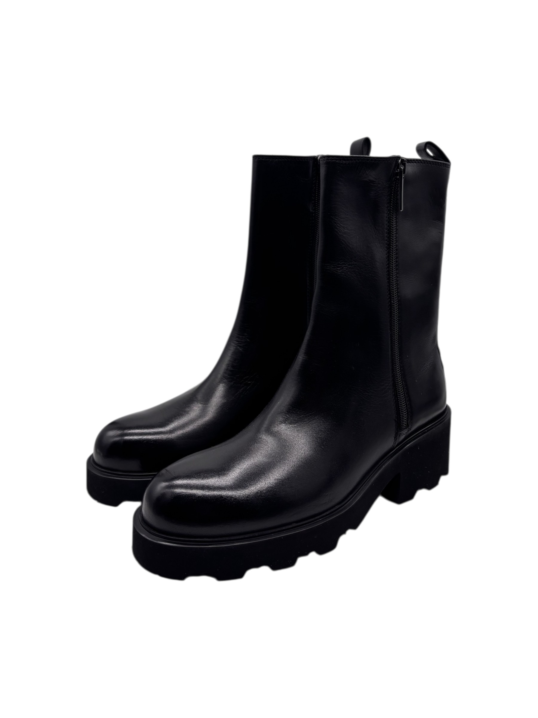 Brecos - Stivali donna in pelle nera - 37
